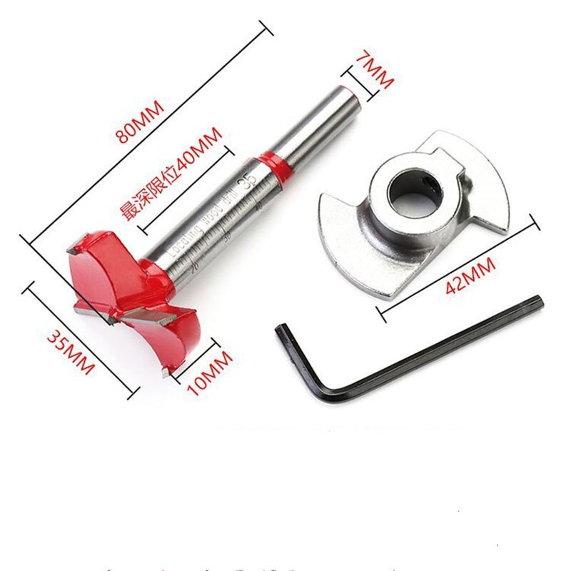 1pcs 35mm Woodworking hole cutter Forstner drill bit with adjustable carbide drill power tool