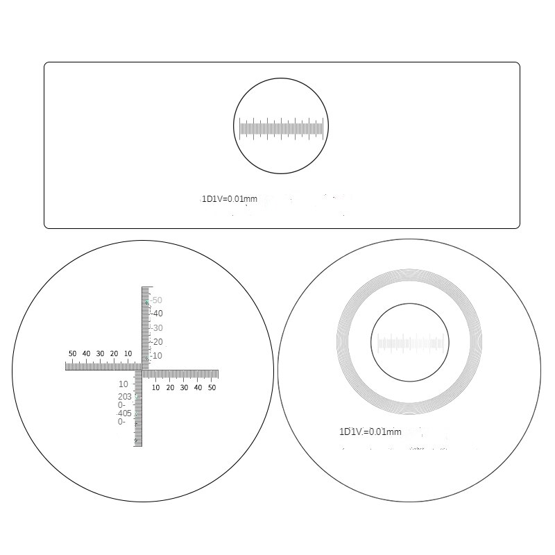 Microscope micrometer calibration sheet Scale measuring rule 0.05mm calibration glass sheet 0.1mm calibration reticle
