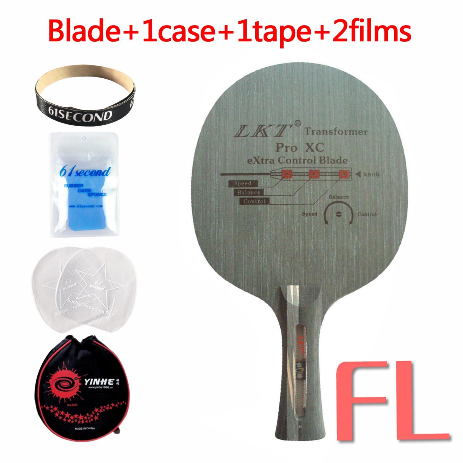 Lkt transformer pro xc extra control long shakehand fl tischtennis-pingpong-schläger: Fl mit ybm fall