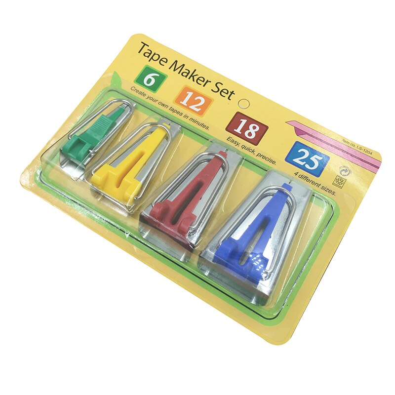 4 stks/set Stof Clover Bias Tape Maker Binding Gereedschap Set Machine Tool Naaien Quilten Zomen DIY voor Thuis Handgemaakte Accessoires