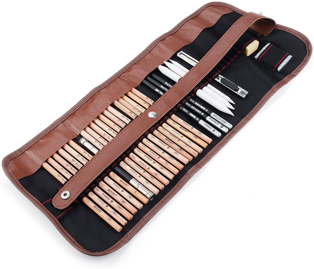 29 Pieces Sketching &amp; Drawing Art Tool Kit With Graphite Pencils, Charcoal Pencils, Paper Erasable Pen, Craft Knife