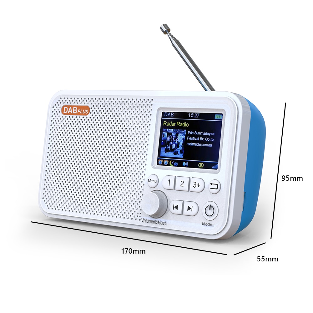 2.4 inch DAB DAB+ FM Digital Radio with Telescopic Antenna Color LCD Display Bluetooth-compatible Broadcasting Radio MP3 Player