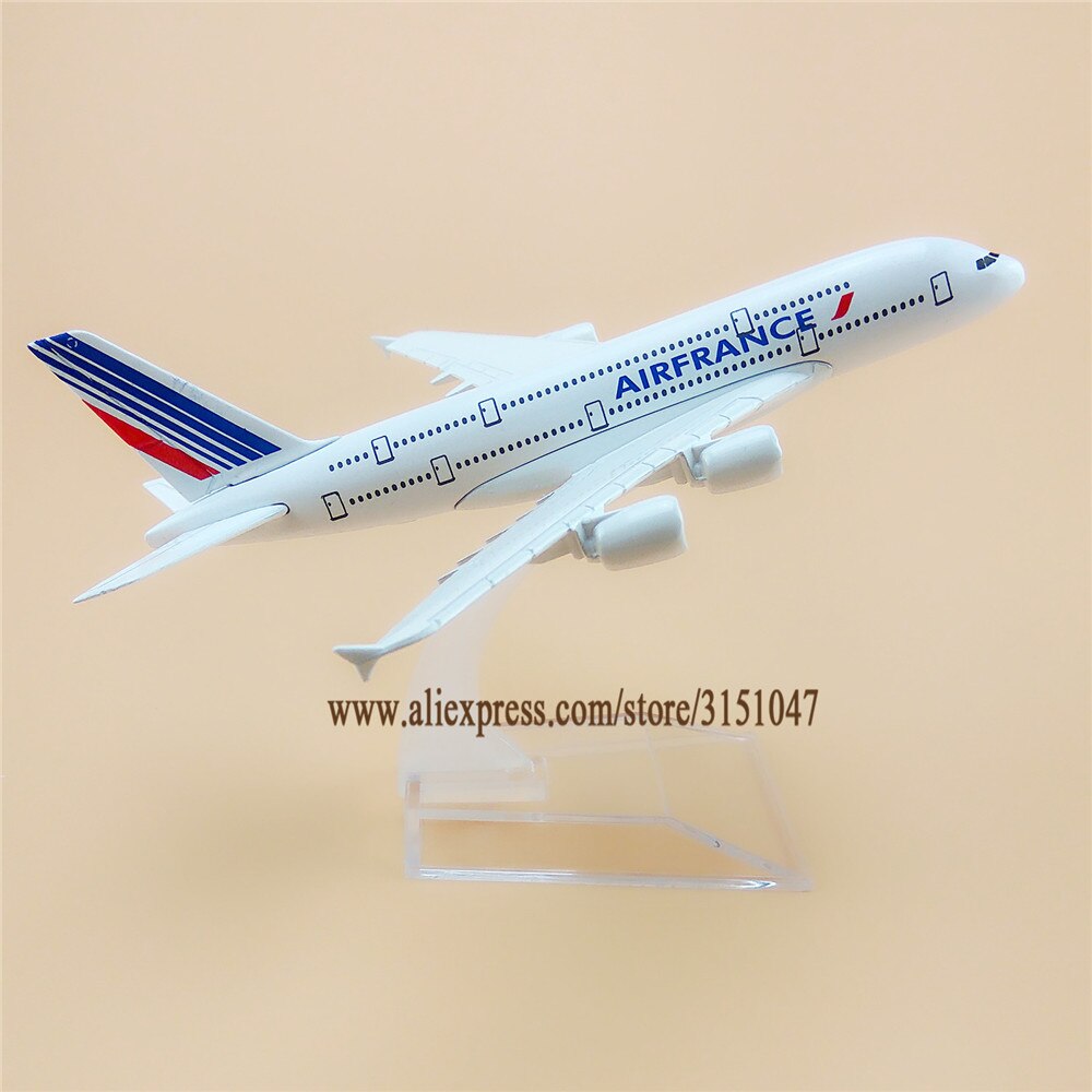 Alloy Metal Air France Airlines A380 Airplane Model AirFrance Airbus 380 Airways Plane Model Stand Aircraft Kids 16cm