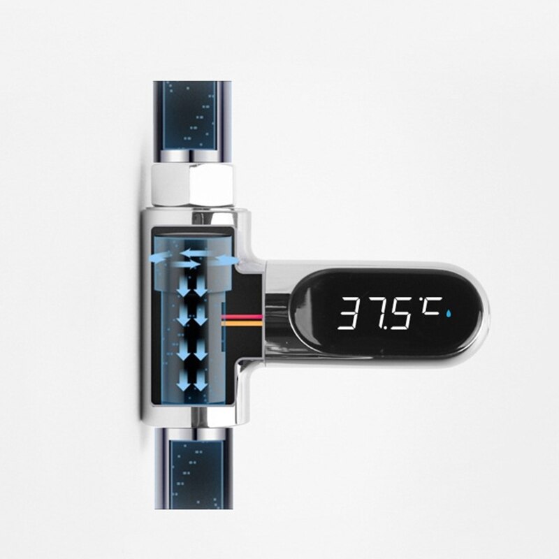 Thermomètre intelligent pour douche, affichage LED, affichage de la température de l&#39;eau, auto-production d&#39;électricité
