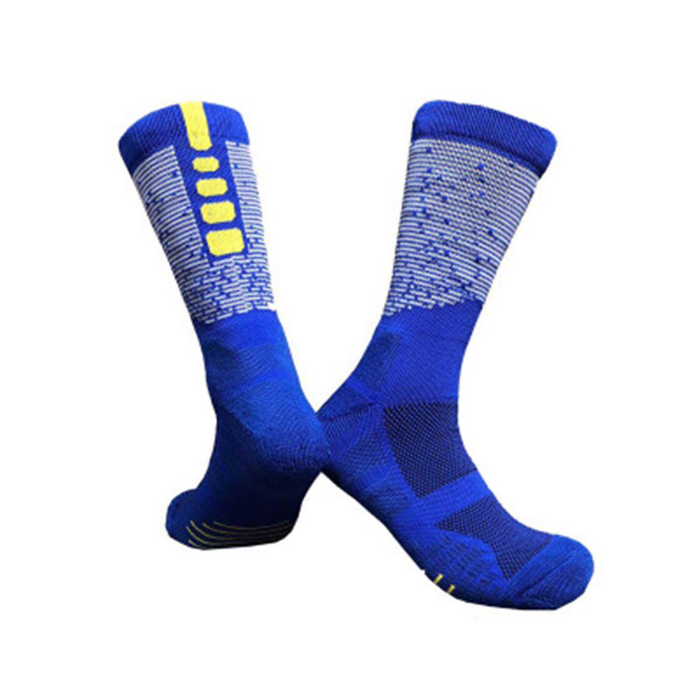 1 Pair of Outdoor Sports Socks Running Training Basketball Socks Ergonomic Polyester Fiber Soft Socks for Men over: Blue