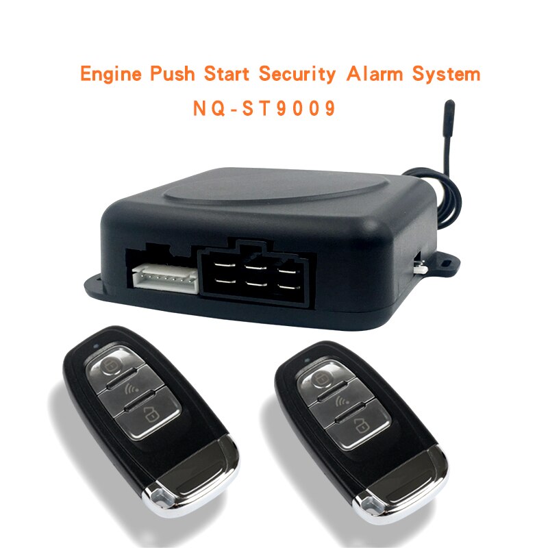 One Way Car Alarm System with Engine Start LCD Remote Control Key Fob Case For B9 with silicone cover NQ-ST009