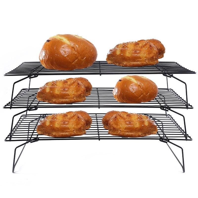 3 Layers Stackable Cake Cooling Rack Metal Cake Biscuits Bread Cookie Cooling Rack Net Mat Baking Tray Kitchen Accessories