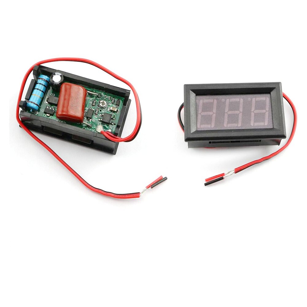 Ac 70-500v 0.56 &quot; led digital voltmeter spændingsmåler volt instrumentværktøj 2 ledninger rød grøn blå display 110v 220v gør-det-selv 0.56 tommer
