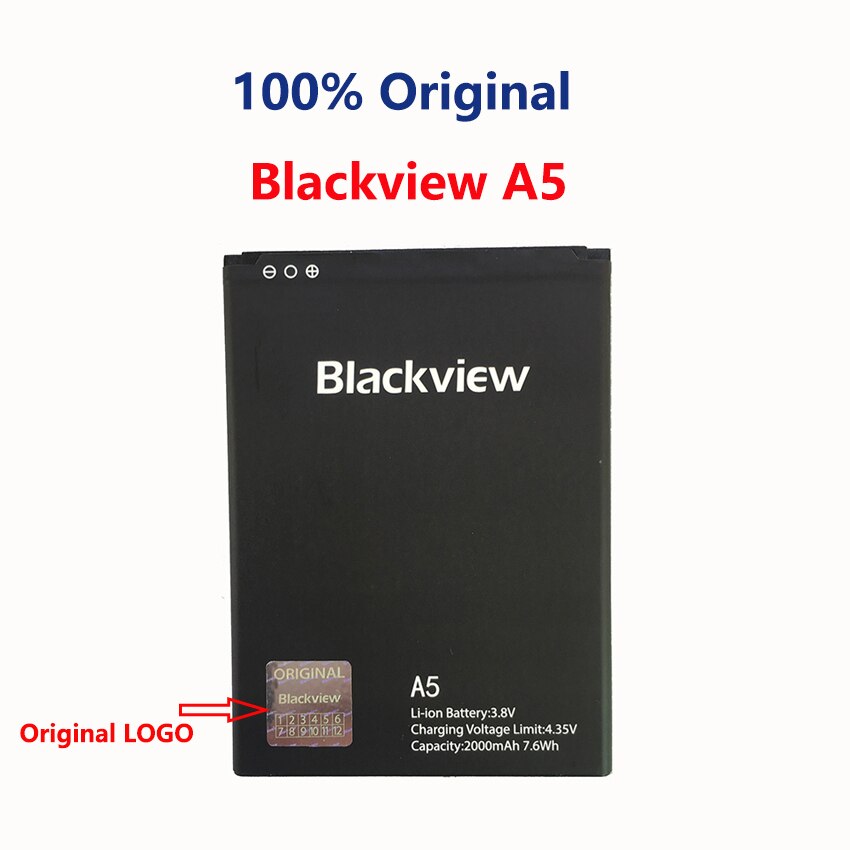 100% Original For Blackview A7 A5 A60 E7 E7S A8 Max A20 BV4000 BV5000 BV6000 BV6000S BV7000 BV8000 BV9000 Pro Phone Battery: A5