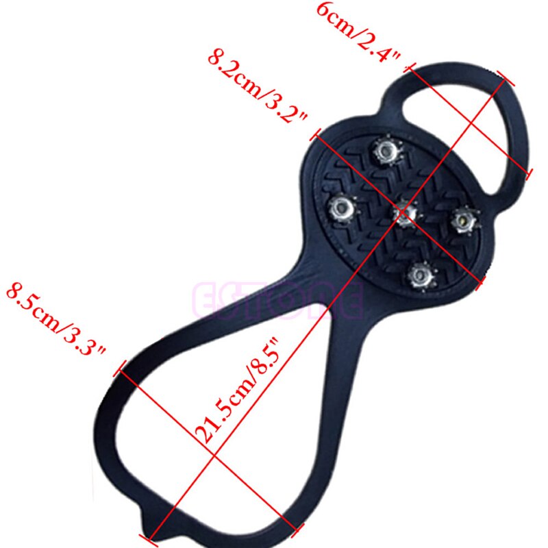 Merke 1 par piggsko antiskli isgriper med stegjern i aluminiumslegering klosser gummi isgriper