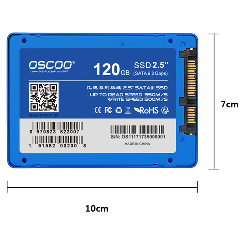 Oscoo 2.5Inch SSD 128GB 240GB 480GB 500GB 960GB 1TB SSD Hard Drive Disk Solid State Disks 2.5 " Internal SSD128GB 256GB