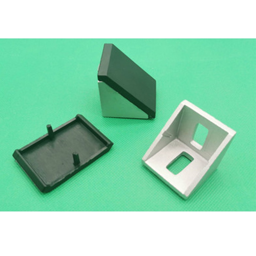 Conector de aluminio con tapa para perfil de aluminio Industrial, accesorio de soporte de esquina, color negro, , 3030, 4040, 10 Uds.
