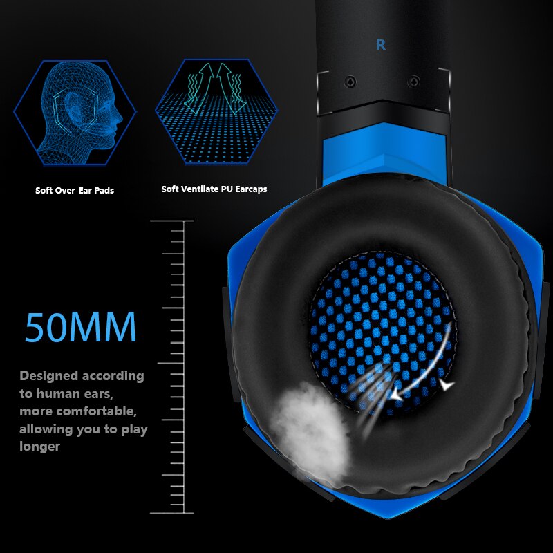 För pc  ps4 laptop surfplatta telefon gamer hörlurar med led ljus dator gaming headset kan justera volymkontroll mikrofon musik hjälm