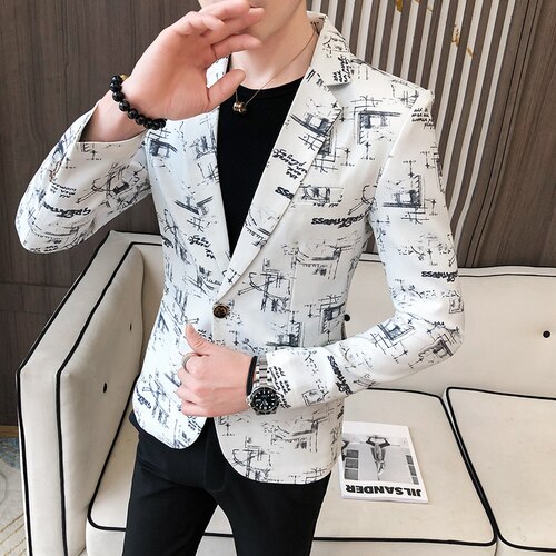 Tuxedo Pak Mannen Business Werk Bruiloft Formele Sets Solid Jasje Met Broek Slim Fit Koreaanse Casual Kleding Blazers s-3XL: WHITE / Asia 3XL 74 to 80kg
