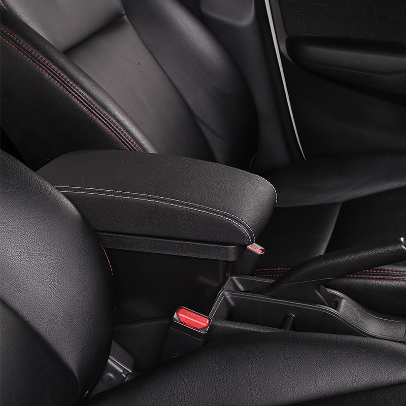 Para caja de reposabrazos KIA Rio/rio 3 + caja de contenido de la tienda central 3USB con el soporte de la taza productos interior del coche -accesorio de estilo: Black white