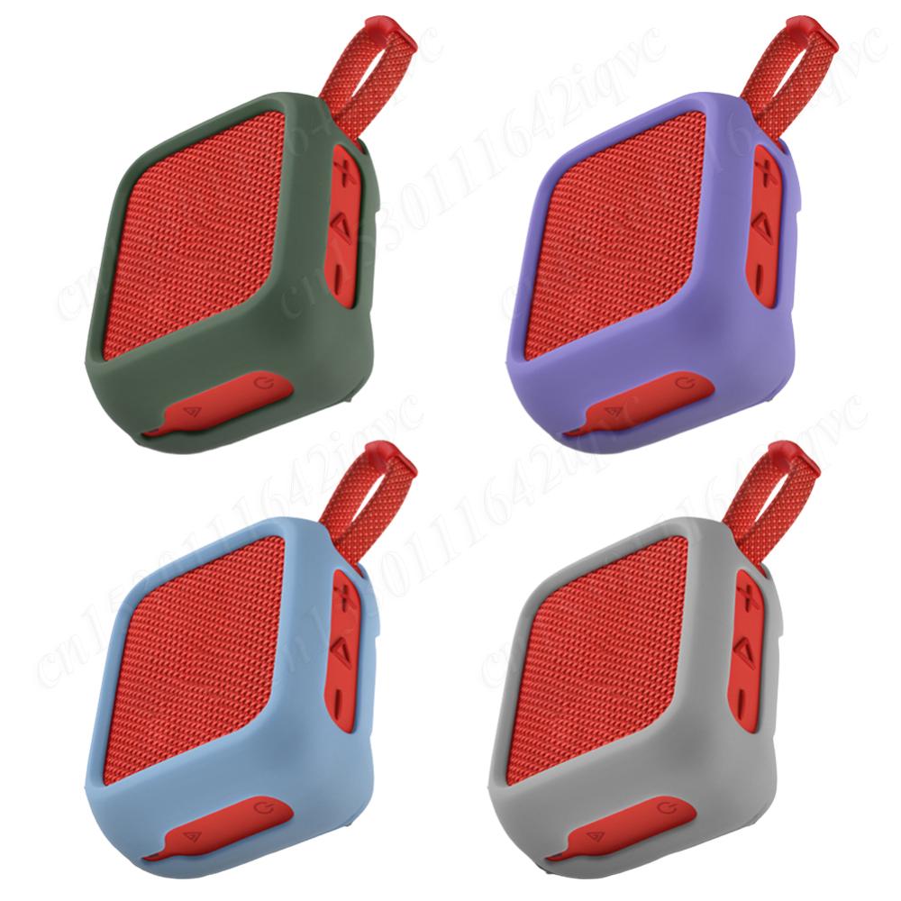 Siliconen hoes beschermhoes met luidsprekerbevestigingsriem Draagbare luidsprekerhoes Schokbestendige luidsprekerhoes voor JBL Go 4-luidspreker