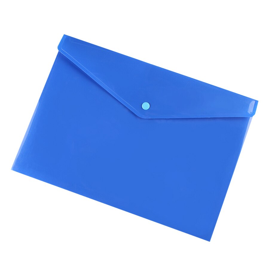 A4 Size Envelope Folder PP Plastic Storage Pouch Holder Paper Document File Folder Organizer Bag with Snap Button Closure: Opaque Blue