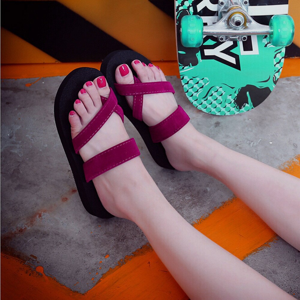 Schuhe Frauen Pantoffel Strand Frauen Sommer Flip-Flops Casual Hausschuhe Flache Sandalen Strand Offene spitze Schuhe zapatos de mujer