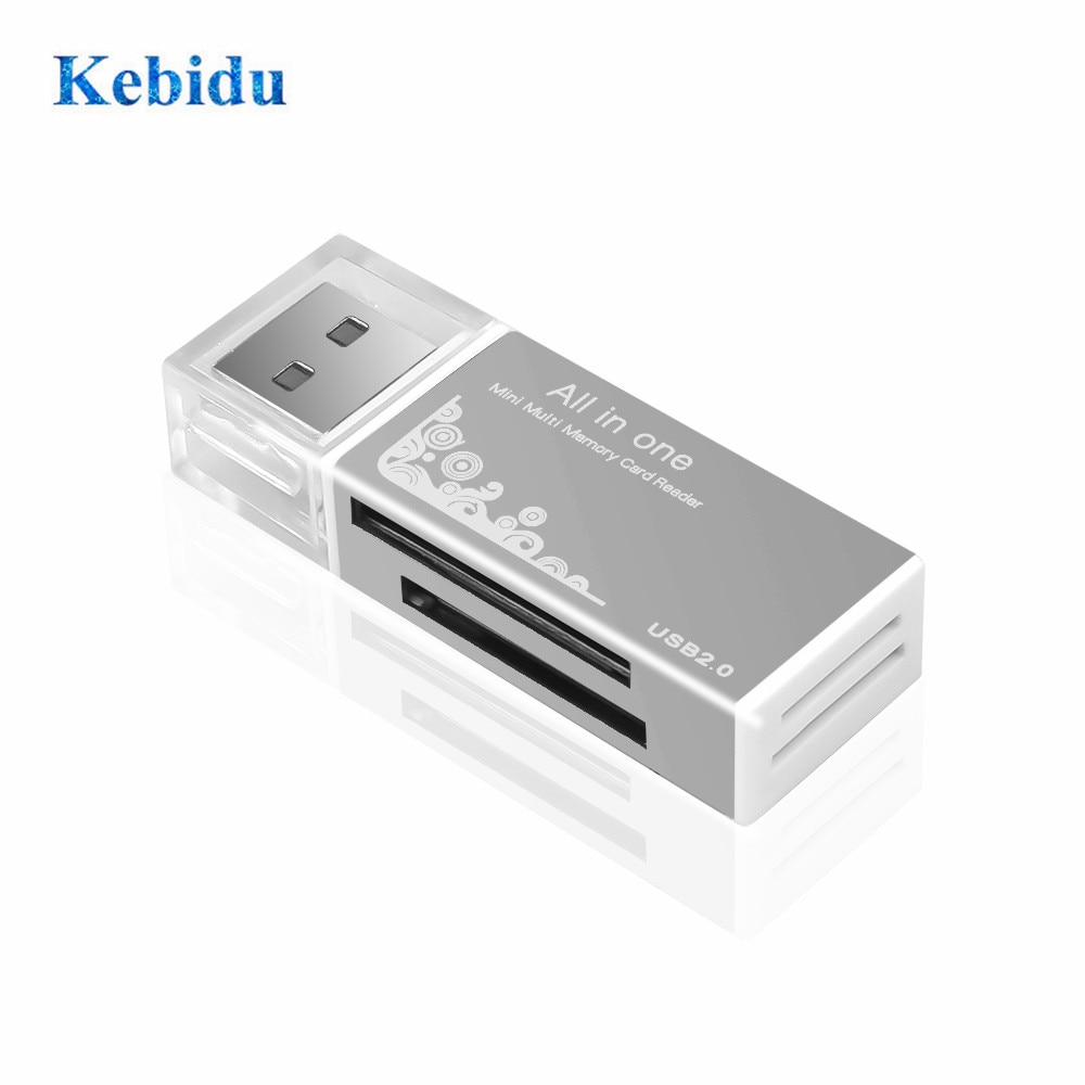 KEBIDU Mini USB 2.0 Multi Memory Kaartlezer USB 2.0 Kaartlezer voor Micro SD TF Card Adapter voor Tablet PC Plug en Play