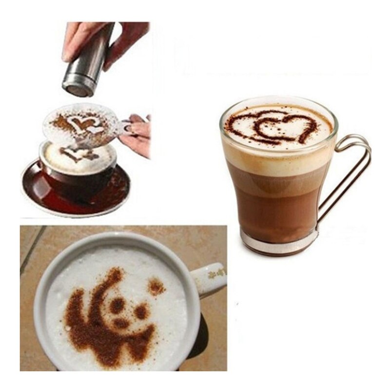 16 stk / sæt barista værktøjer kaffe tilbehør cafe blomst udskrivning model til køkken cappuccino latte kunst plast dekorationsværktøjer