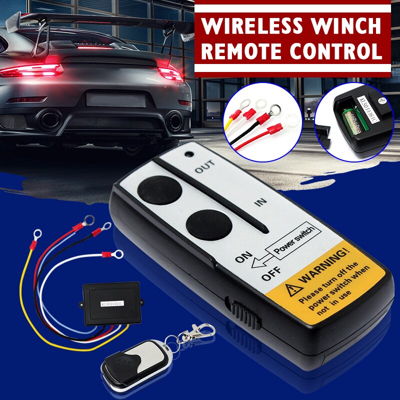 12V 100ft Smart Winch Wireless Remote Control+Manual Transmitter Set Truck ATV SUV Truck Vehicle Trailer Kit