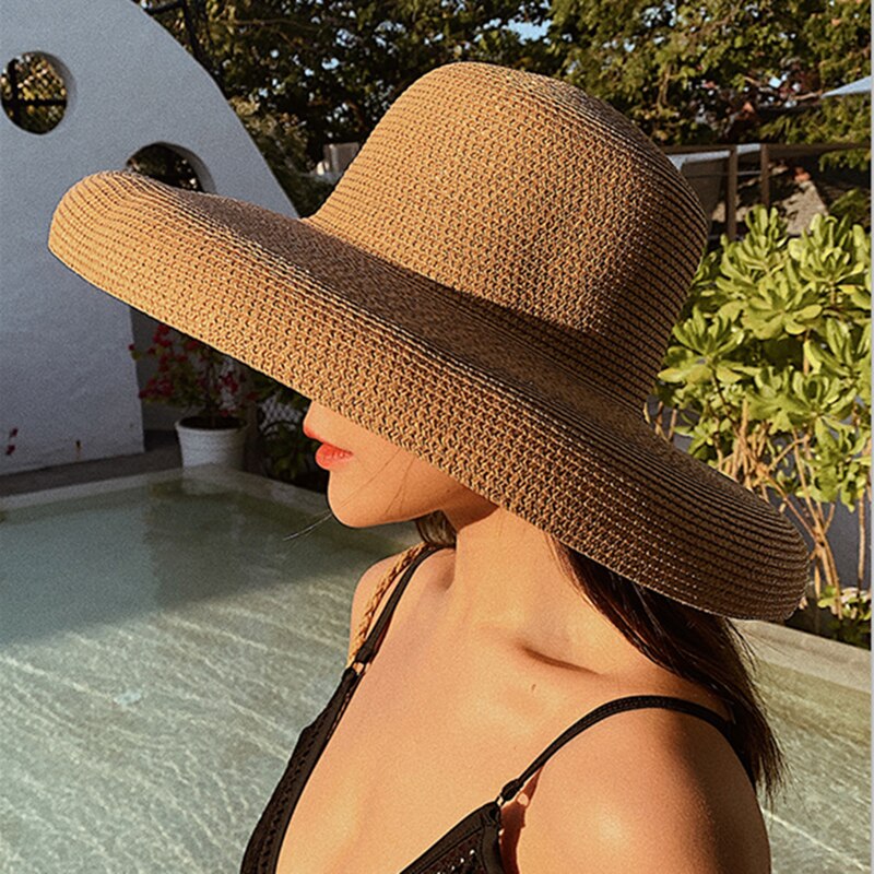 WeMe Hepburn HatHoliday Beach Straw Hat Simple Sunshade Hat