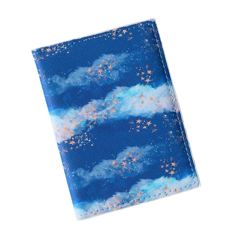 Cloud Pattern Women Passport Cover Travel Accessories PU Passport Protector With Bank ID Card Holder Case for Kids Women: gray
