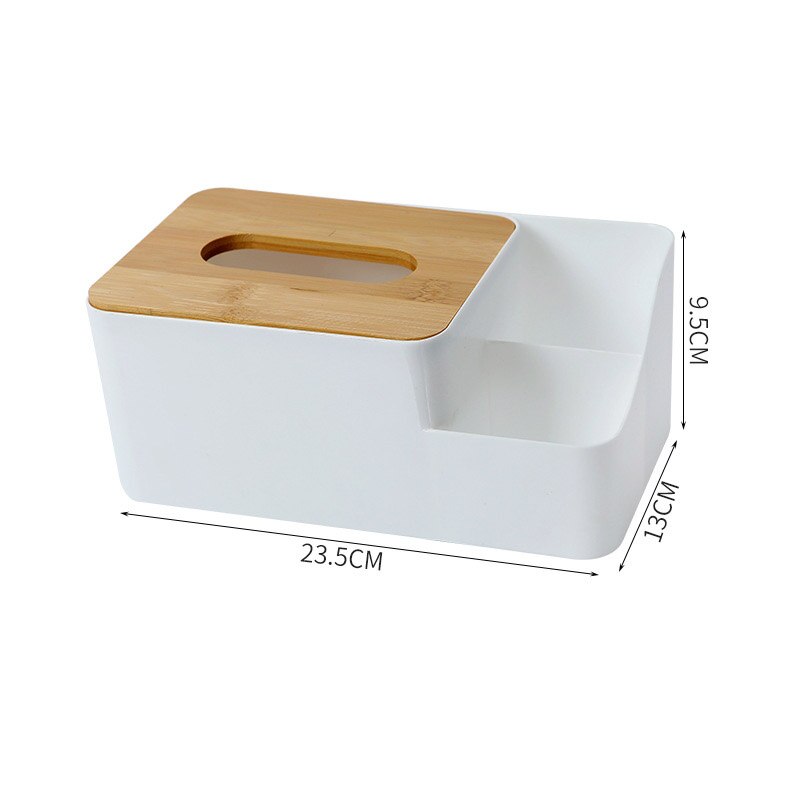 Plastic Tissue Doos Hout Bamboe Tissue Box Cover Ronde Witte Auto Tissue Houder Doos Voor Keuken Badkamer Wc Servet Container: Multifunction Box