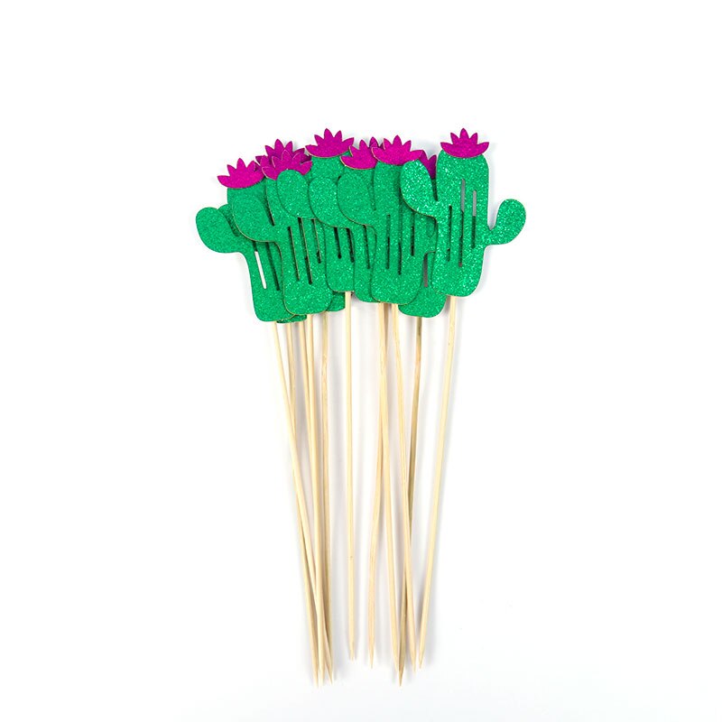 12Pc Summer Hawaii Theme Party Cup Cake Topper Flamingo Palm Leaves Pineapple Wedding Decoration Tropical Birthday Dessert Decor: Style C