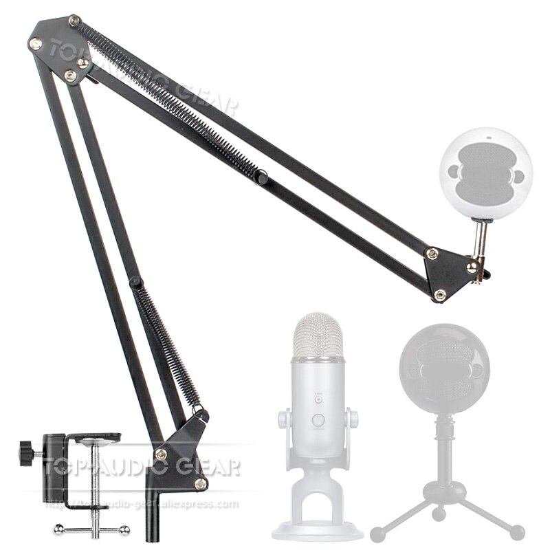 Desktop Suspension Scissor Boom Arm Hanging Rack For Blue Yeti Pro Snowball Ice USB Recording Tabletop Microphone Stand Mount