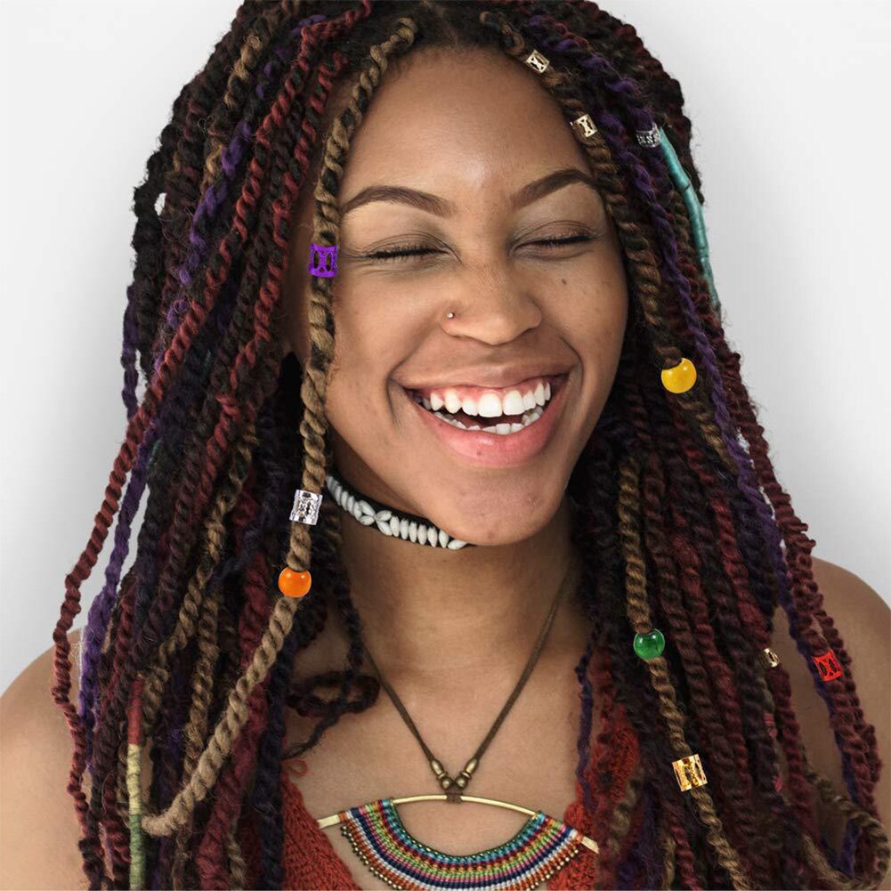 240 teile/schachtel flechten Dekoration Perlen Dreadlocks Clip Mischfarben Einfach Zu Bedienen Metall Manschetten Verlängerung Haar Ringe Zubehör Frauen