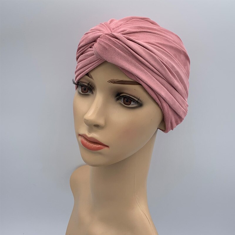 Turban en daim doux pour femmes, bonnet africain, musulman, sous-foulard islamique, collection: 13