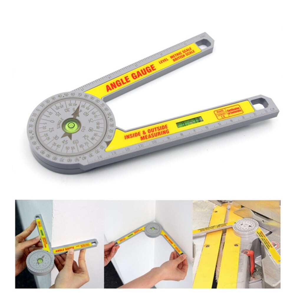 360 Graden Verstekzaag Gradenboog Met Waterpasbel Hoge Nauwkeurigheid Hoekzoeker Gauge Goniometer Meten Ruler Tool