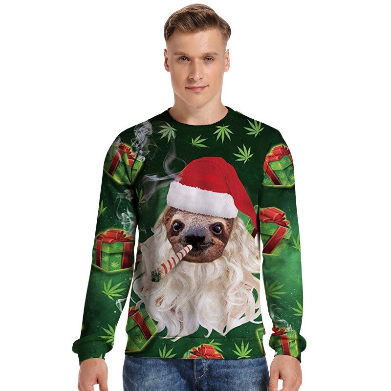 Pull de noël pour hommes et femmes avec impression 3D humoristique chien, moche, pull-over, vêtements de fête de noël, automne, hiver