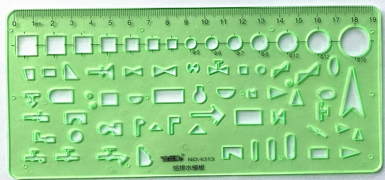 1PC Engineering drawing ruler Item Curve Template ruler office and school Painting measuring tools: G 4313