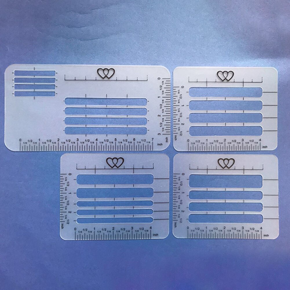 4pcs Transparent Greeting Card Envelope Diary Craft Postcards Stencil Set Letter Invitation Addressing Guide Templates Rulers