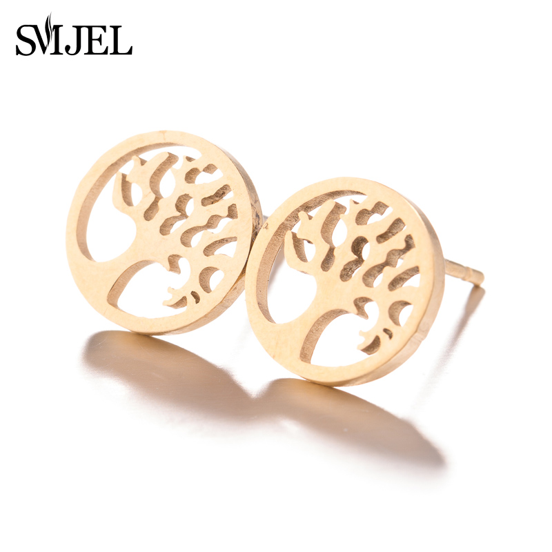 Orecchini bohéaspetto con fiore ottavino vita di albero per le donne 2024 gioielli in acciaio inossidabile di moda cactus Noce di cocco pianta orecchino