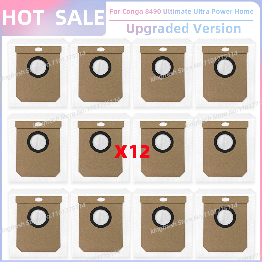 Compatible con (Cecotec Conga 8490 Ultimate Ultra Power Home) Piezas de Aspiradora, que incluyen Rodillo Principal, Cepillo Lateral, Filtro HEPA, Paño de Limpieza, Bolsa de Polvo y Accesorios