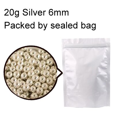 130G/20G Goud Zilver Kralen Eetbare Parel Suiker Bal Fondant Diy Cake Bakken Cookie Decoratie Suiker Snoep klei 4/6/7Mm Gyh: 20g Silver 6mm