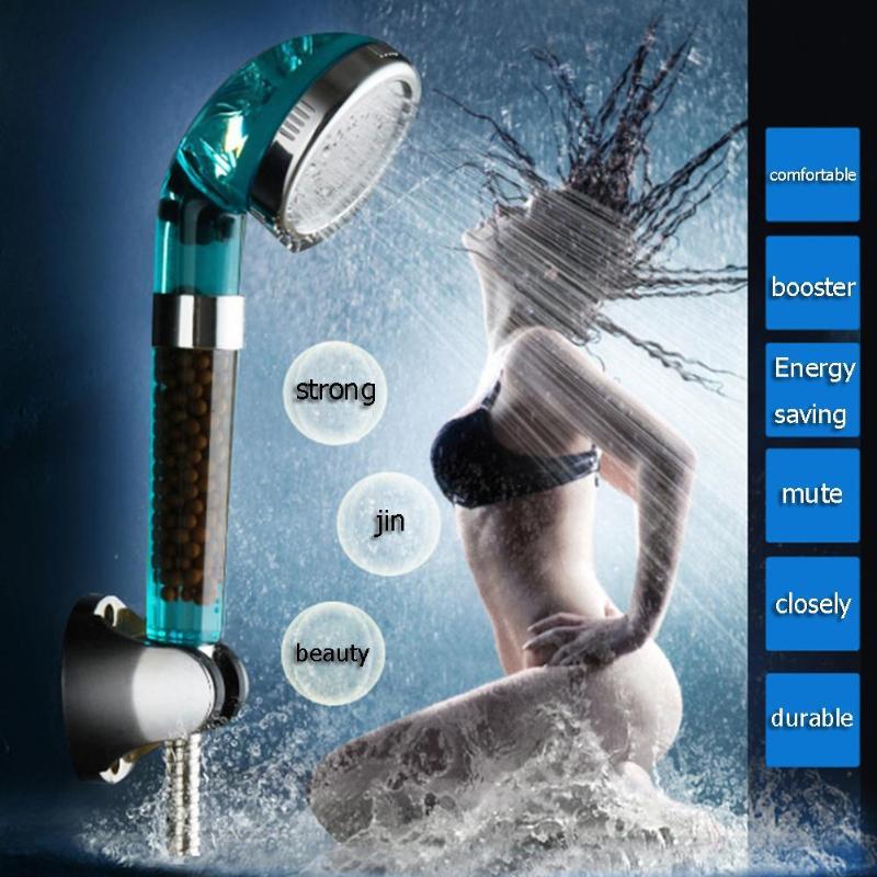 Ducha de chorro ajustable SPA iónico negativo ducha de alta presión de agua de mano Filtro de ahorro SPA conjunto de cabezal de ducha de iones negativos