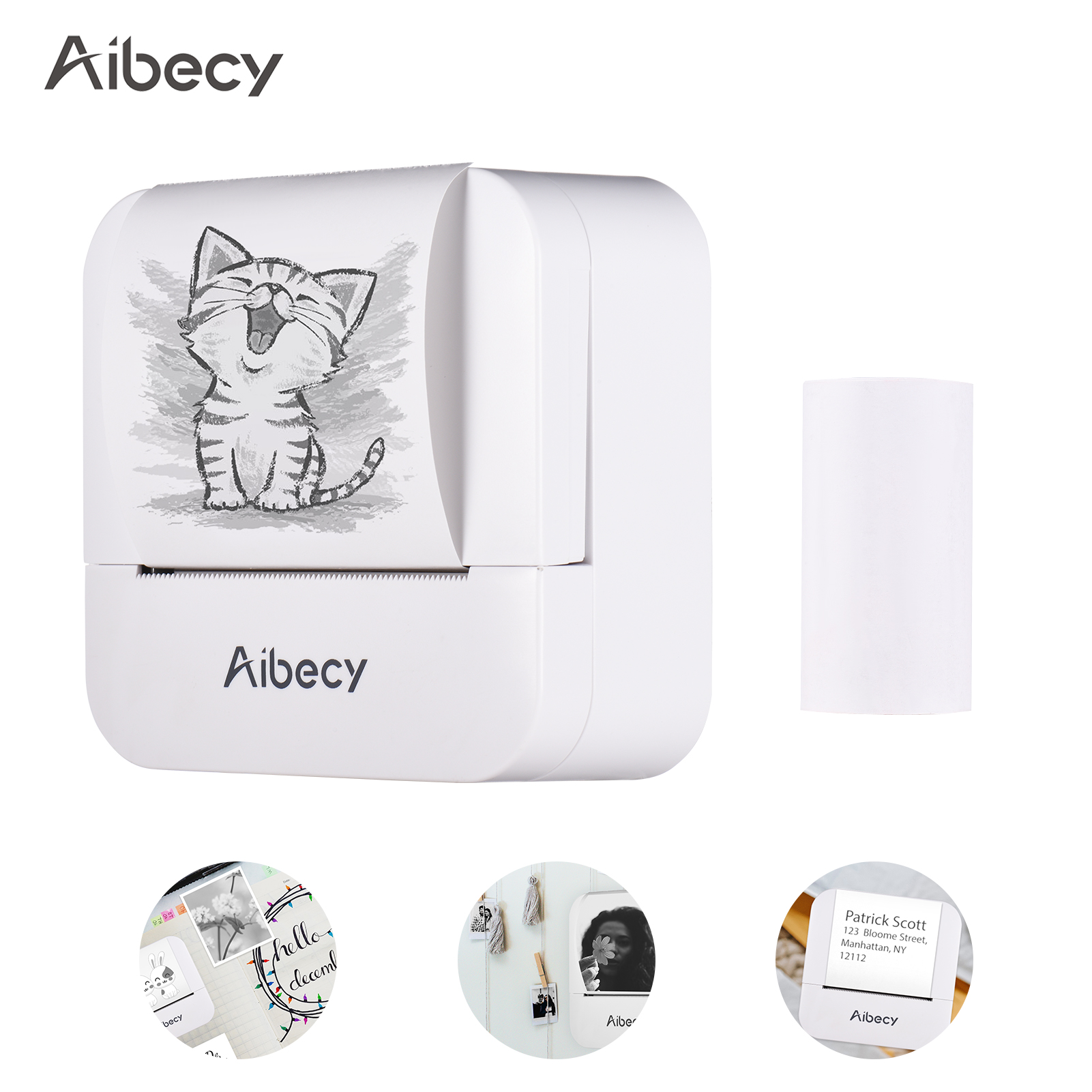 Mini Thermal Printer All-in-One Wireless Portable Photo Printing Machine 203DPI 57mm Printer Size Support Android iOS