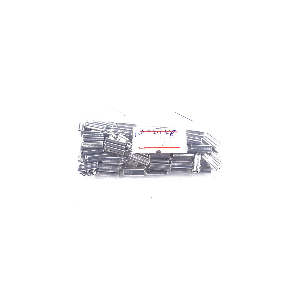 100pcs Stainless Steel Double Oval Copper Tube Fishing Line Crimping Sleeves Tube Connector Fishing Wire Tube Fishing Tackle: 1.0x2.1x8mm