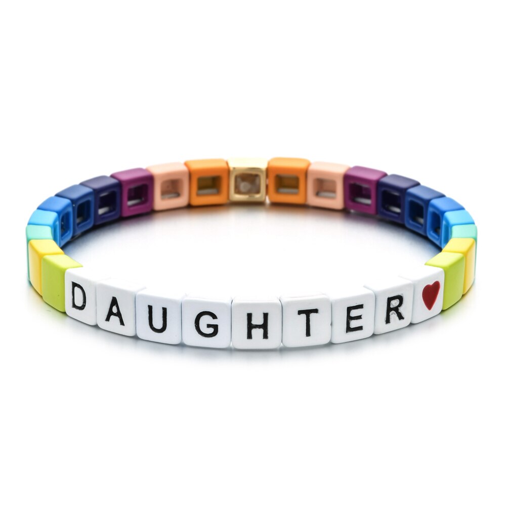 Zmzy guldfärg pulseira mama tjej pojke familjearmband metall sten armband & armband för kvinnor smycken femme love berloque: Rodiumpläterad