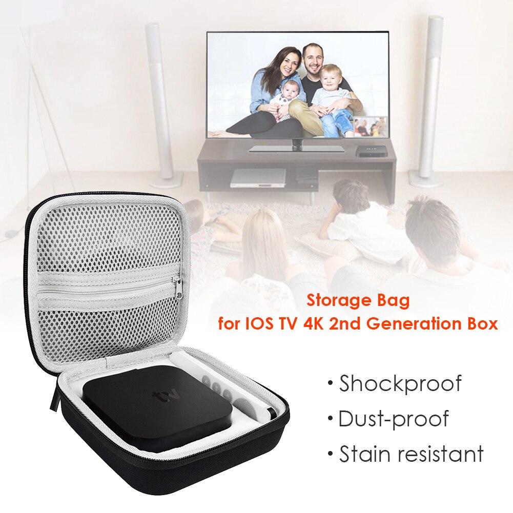 portátil Estuche de transporte para Apple TV 4K 2nd generación caja de control remoto de viaje protectora funda de transporte difícil almacenamiento con de concha bolsa