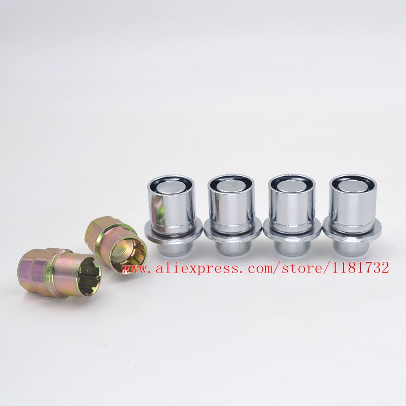 M12x1.5 4PCS Steel Car Wheel Lock Nuts Locking Nuts With Key For Toyota
