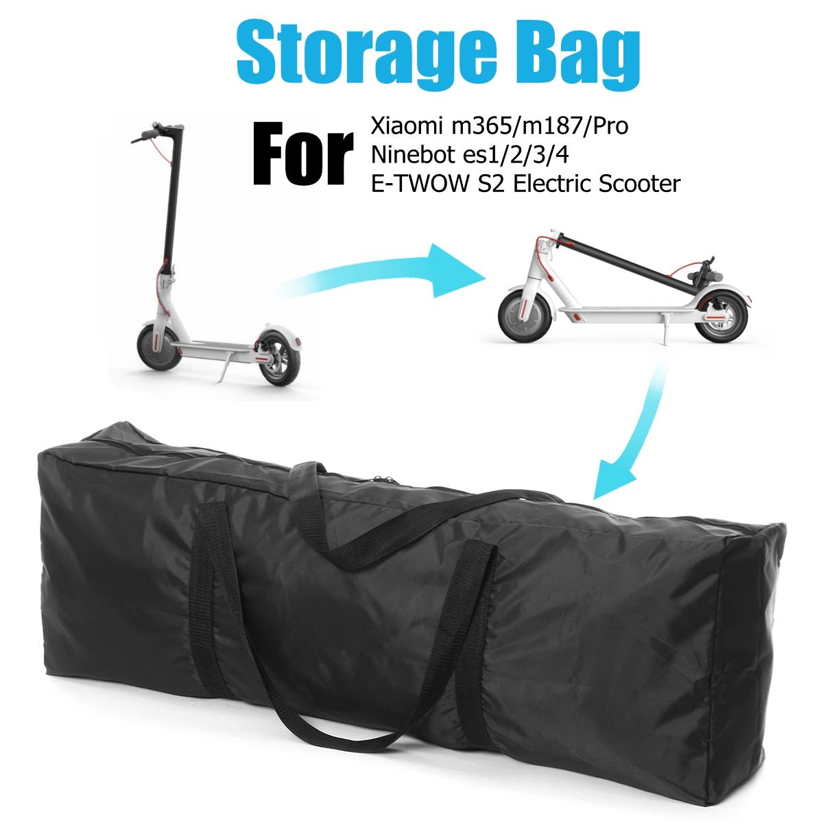 Bolsa de almacenamiento negra y resistente al agua para patinete eléctrico Xiaomi M365/Ninebot ES1/ES2 y plegable, con cremallera