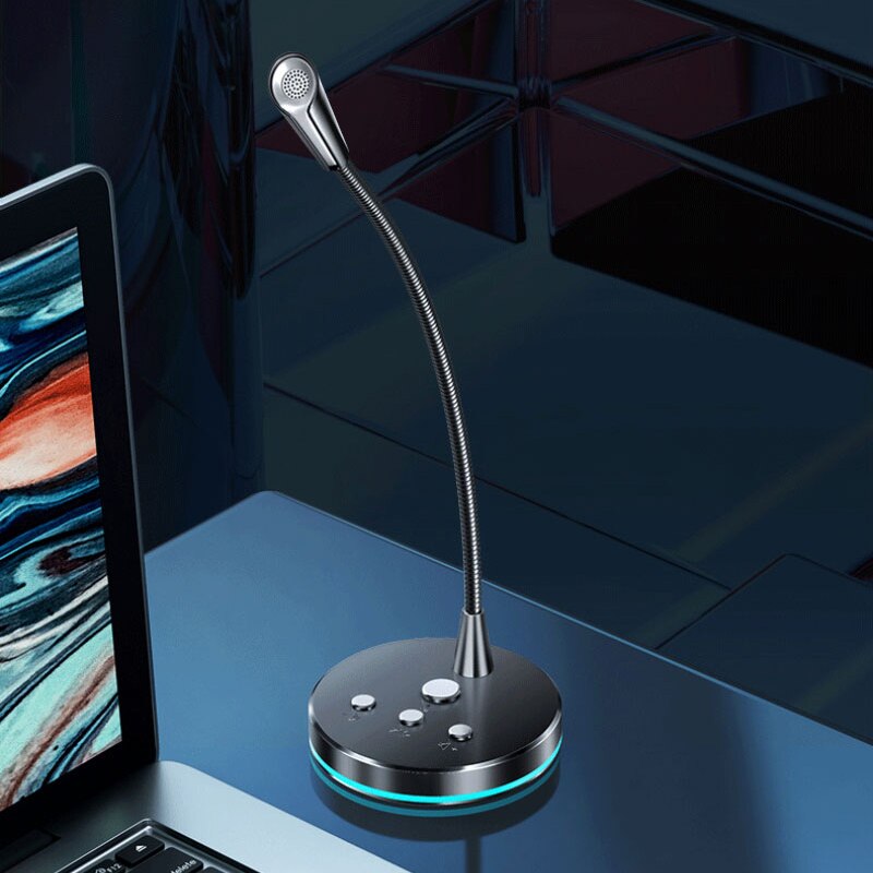 Computer Microphone 360° Adjust Freely Studio Speech Microphone Gaming Chatting Live Conference USB Microphone Desktop PC