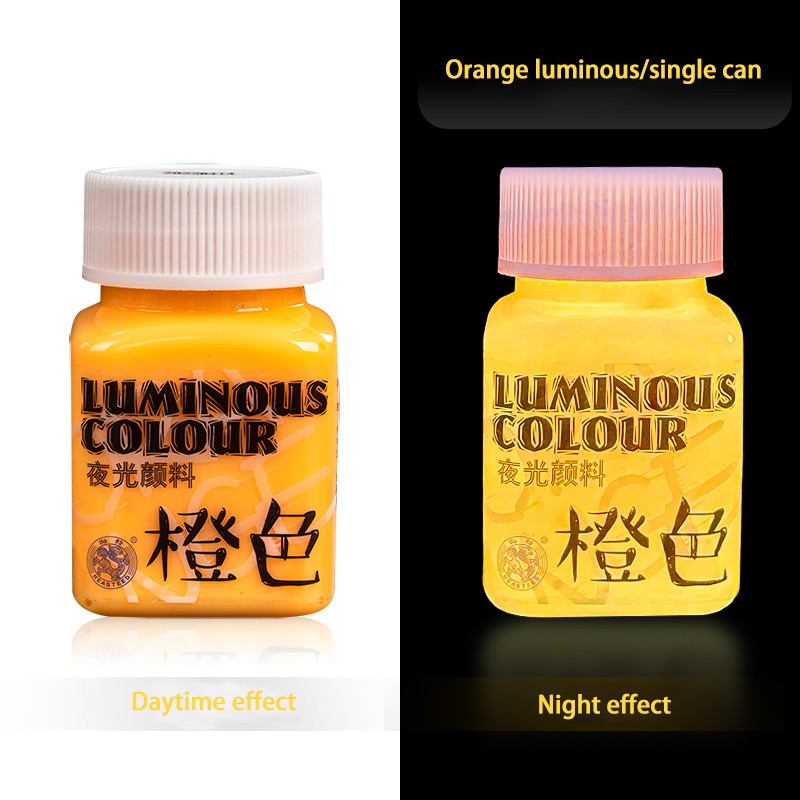 Fluorescent Acrylic Glow In The Dark Paint Brightness Luminous Student Hand Painted DIY Textile Wall Light Absorbing Pigment: Gold