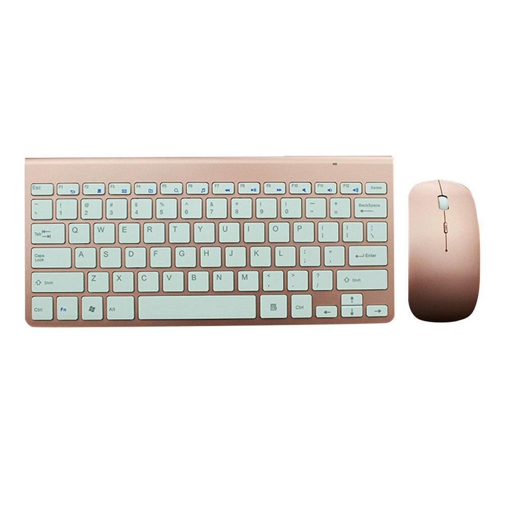 2.4G Wireless Keyboard And Mouse Set Mute Business Office Keyboard And Mouse Wireless Keyboard Mouse: Rose gold