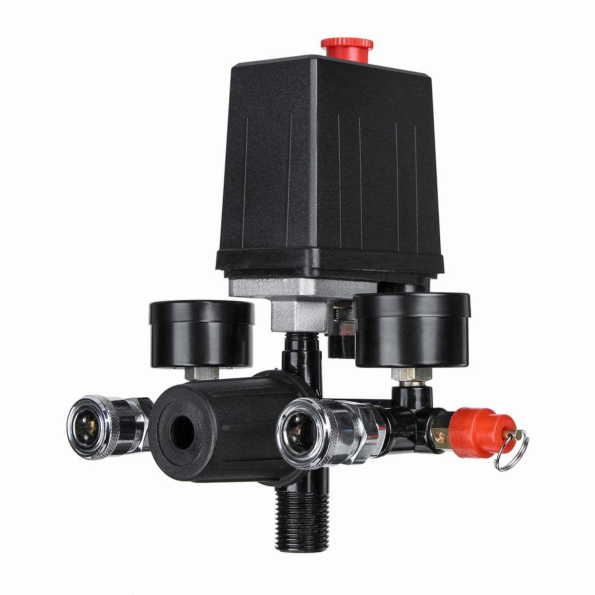 220V/380V Air Compressor Pump Pressure Switch Control Manifold Relief Regulator Control Valve Pressure Gauge 90-120 psi